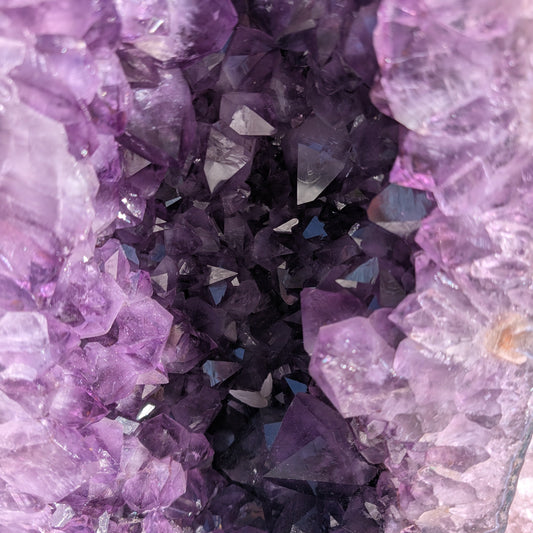 Brazilian Amethyst Cathedral Geode Cave Close up of amethyst points