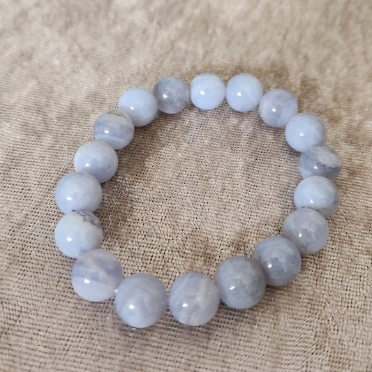 Rare blue lace crystal created into bracelet
