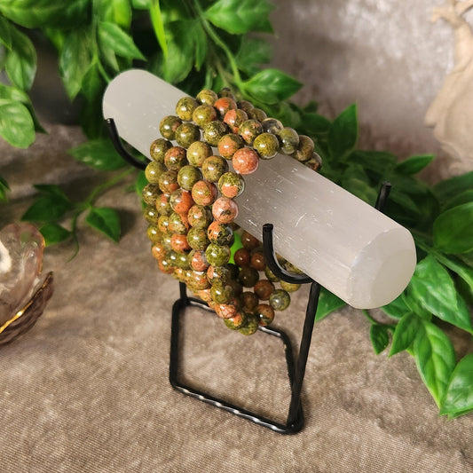 Nurturing Unakite crystal bracelet designed for emotional balance
