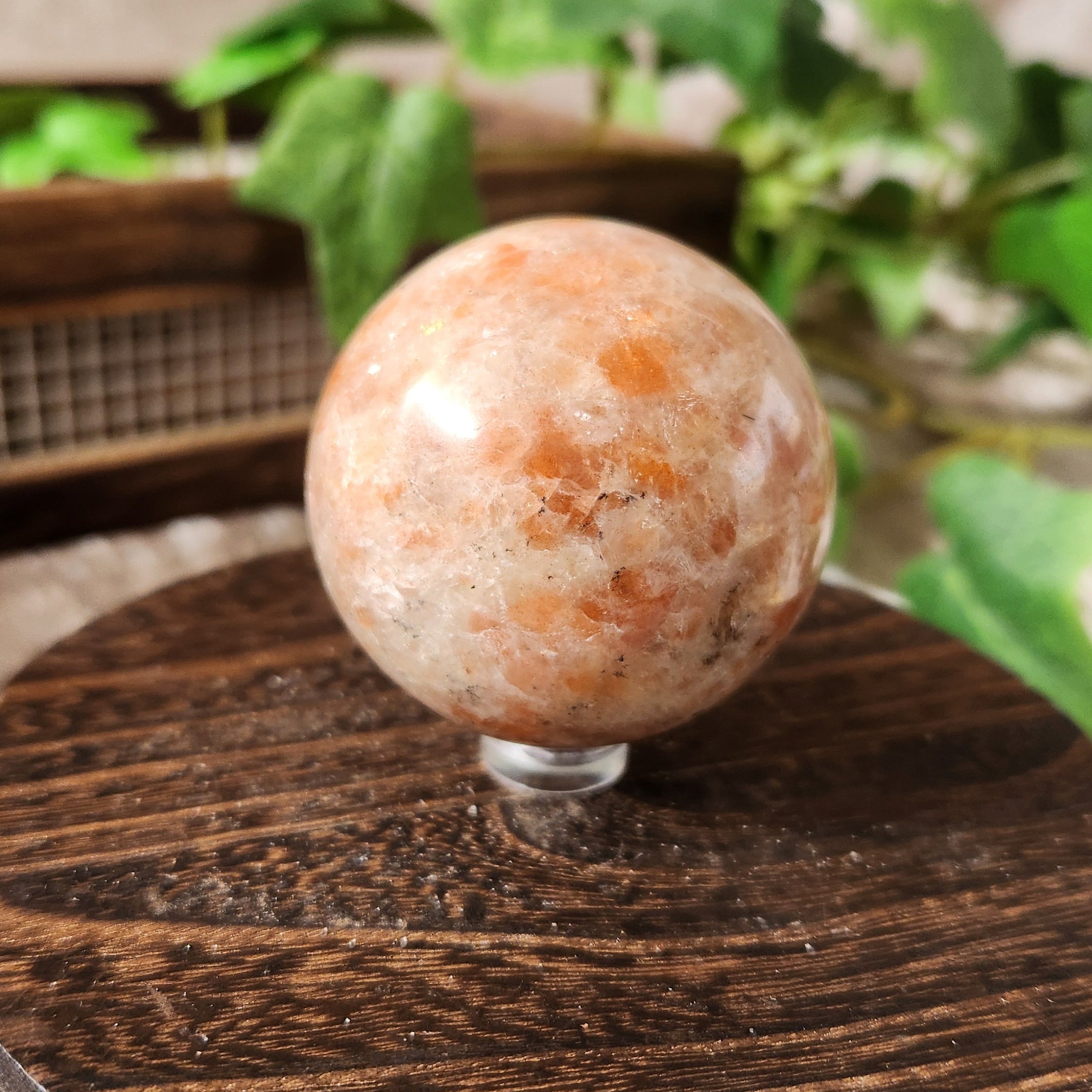 Sunstone Sphere – Crystal of Joy, Creativity & Prosperity – Spellbound Crystal Boutique