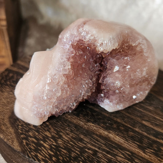 Pink Amethyst Skull – Collector’s Carving of Love & Spiritual Transformation (171g) – Spellbound Crystal Boutique