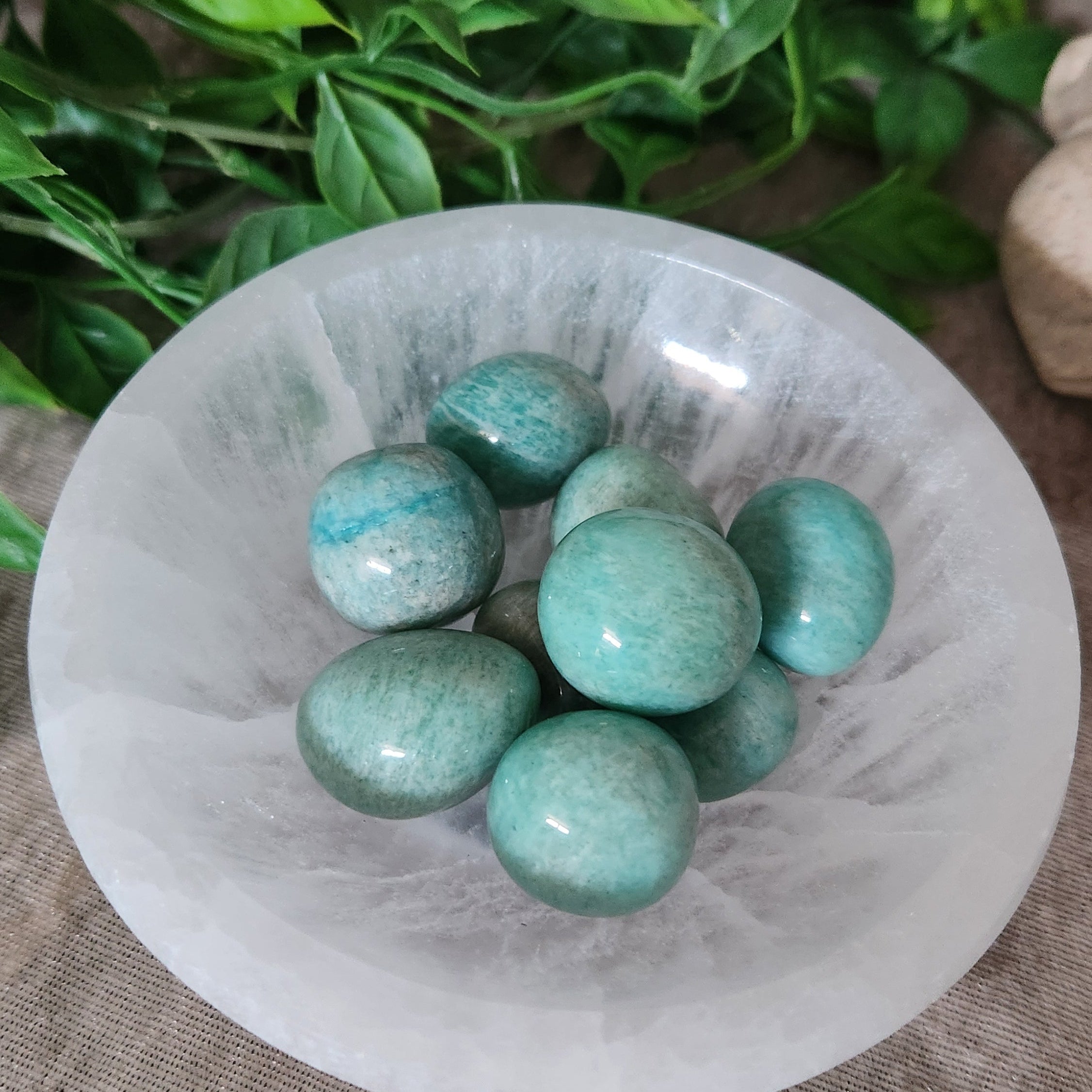 Amazonite tumbles for calm communication, soothing balance and empowered truth