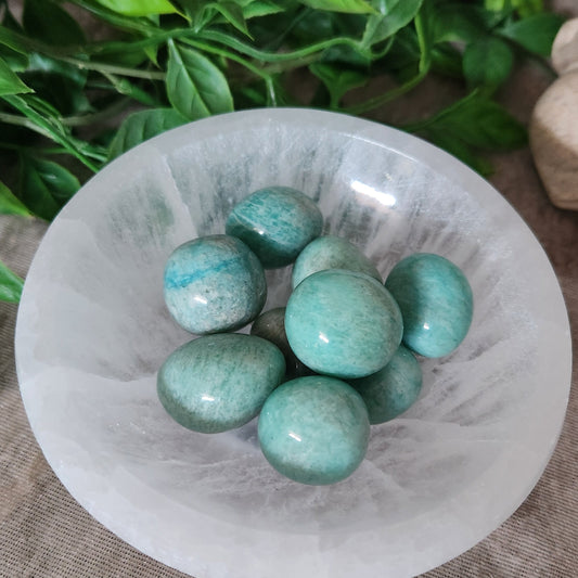 Amazonite tumbles for calm communication, soothing balance and empowered truth
