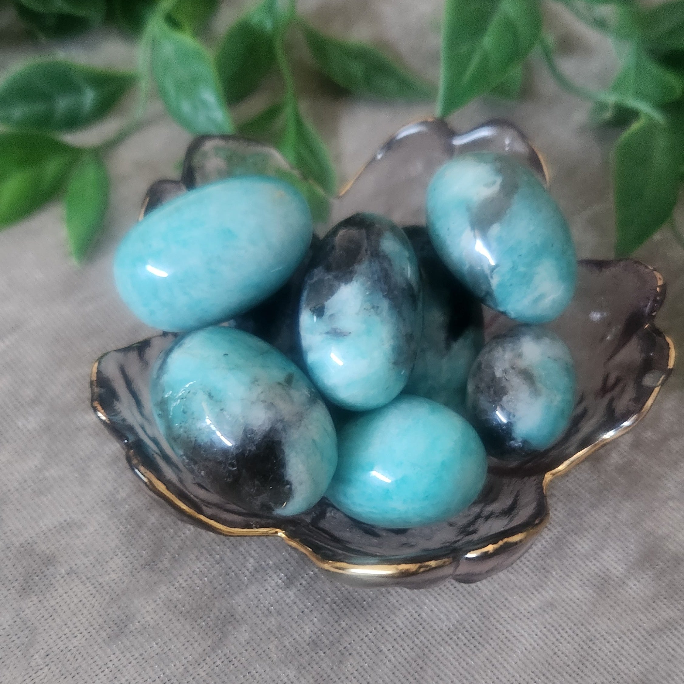 Smokey Amazonite tumbles for calm strength, truth and grounded harmony