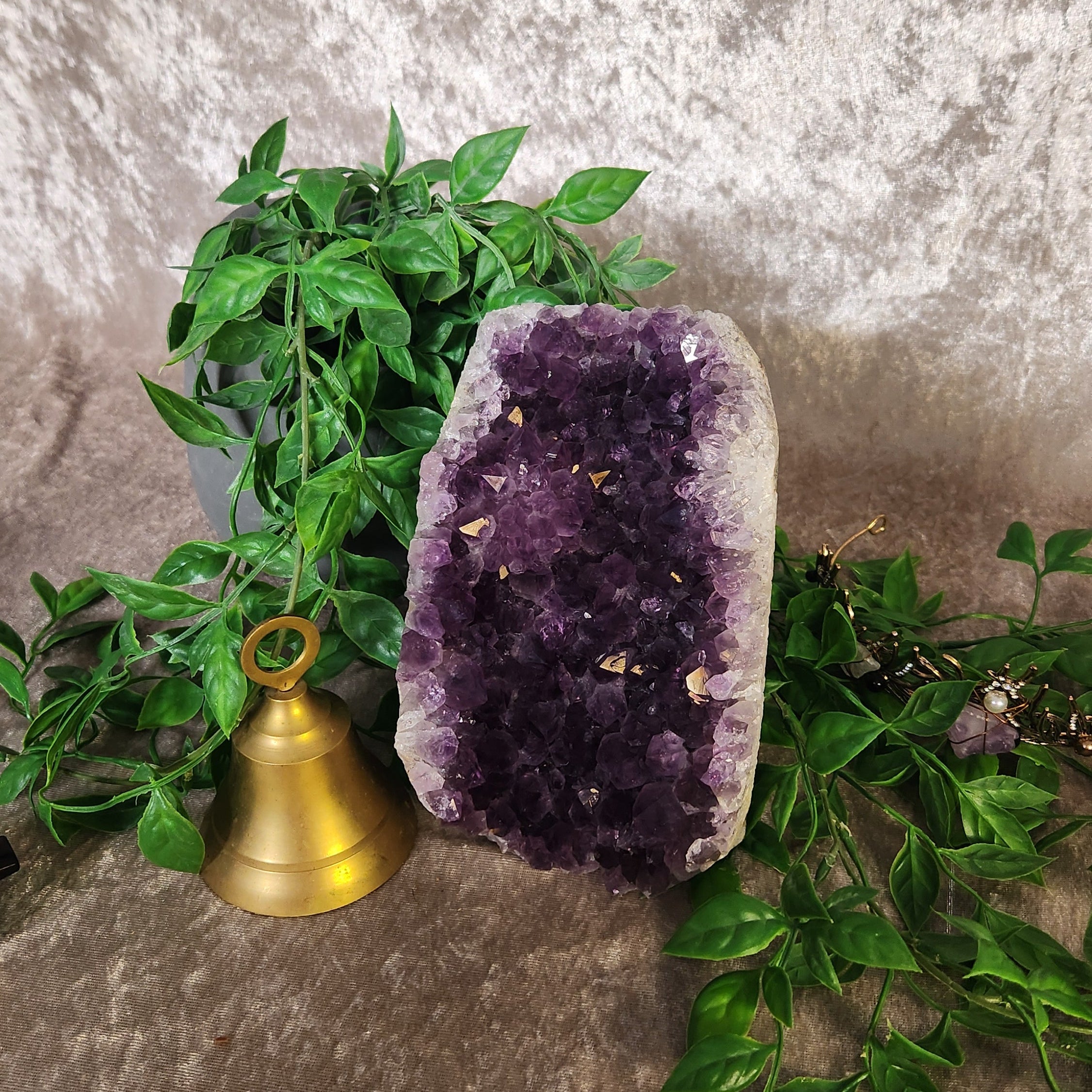 Statement amethyst cluster specimen with dense crystal growth