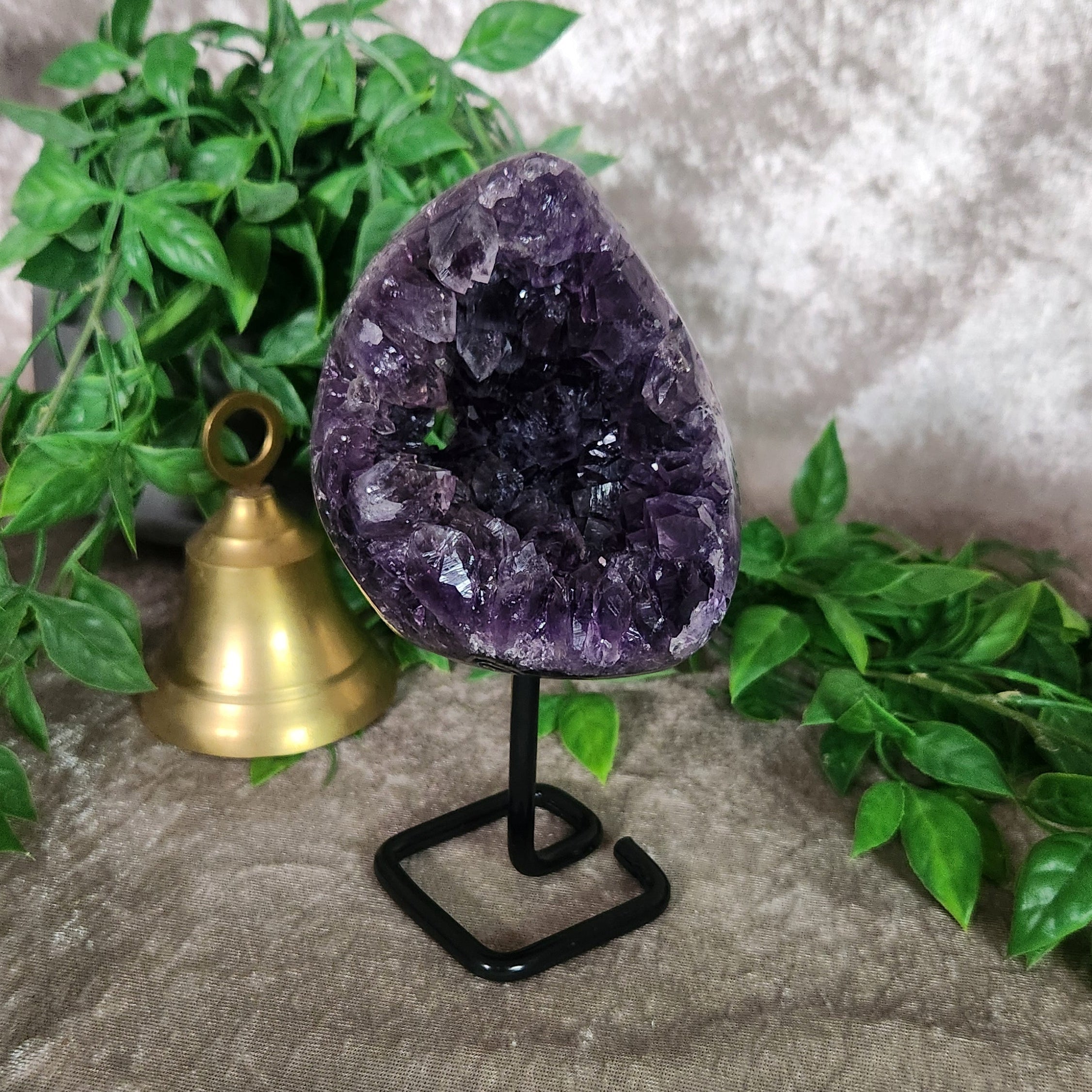 Amethyst Portal Geode on Stand – Crystal of Peace, Clarity & Spiritual Growth – Spellbound Crystal Boutique