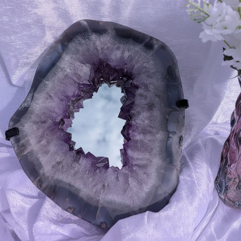 Amethyst Mirror – Stone of Peace, Protection & Spiritual Clarity – Spellbound Crystal Boutique