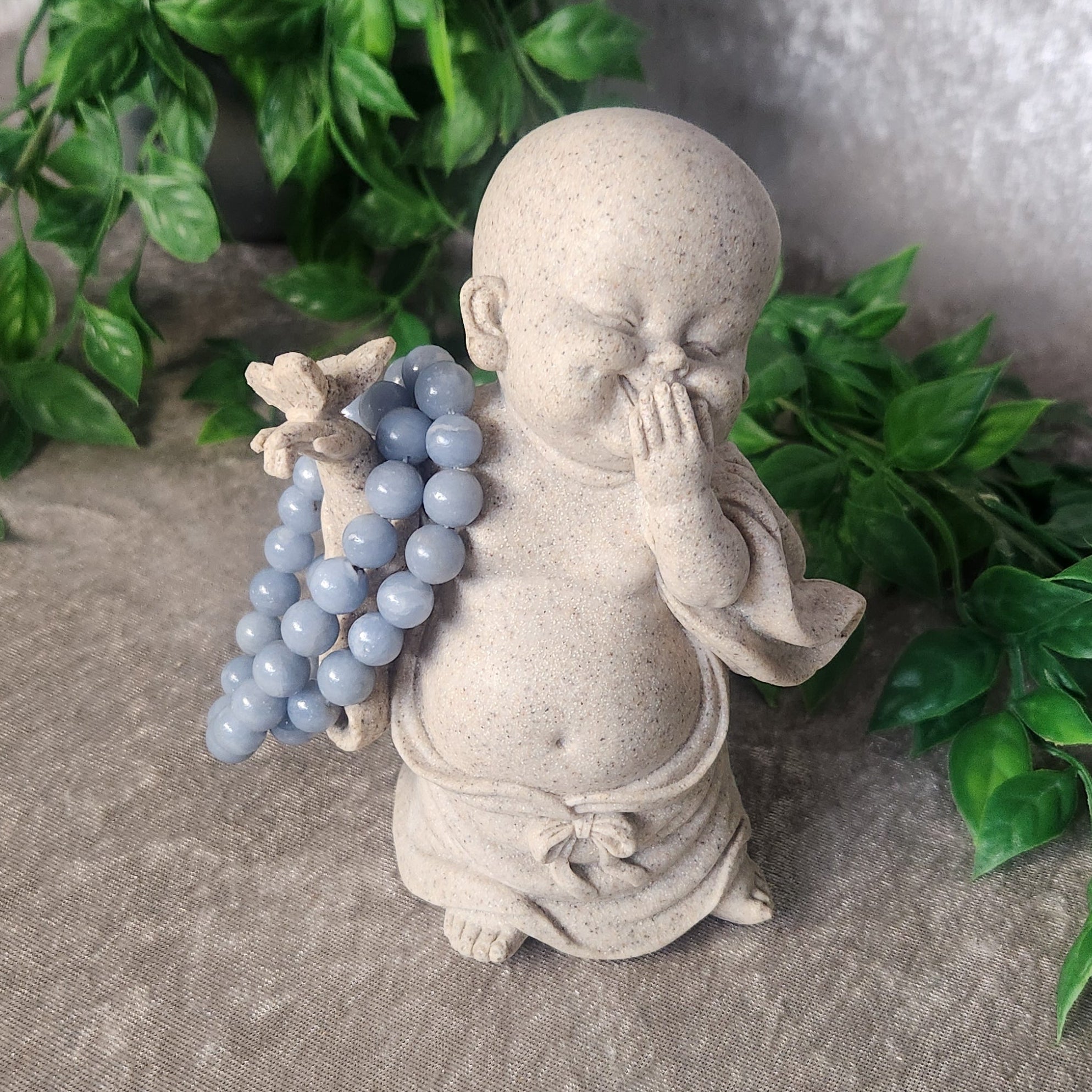 Calming Angelite crystal bracelet designed for gentle communication