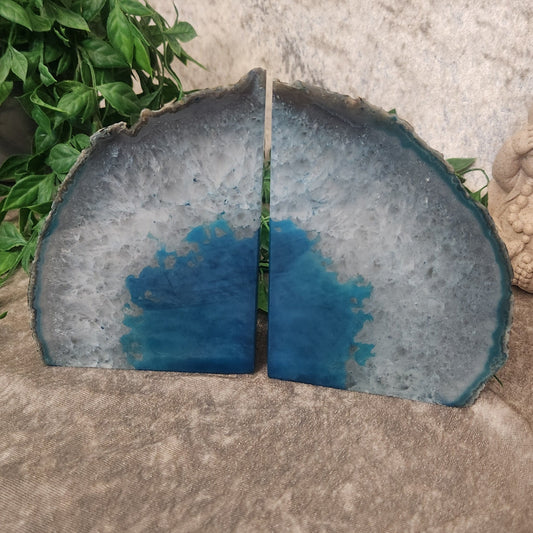 Blue Agate Bookends – Balance, Beauty & Energy – Spellbound Crystal Boutique