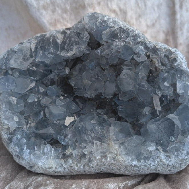 Large Celestite Cluster 4.7kg of beautiful blue crystal to be used to style your home with boho decor style