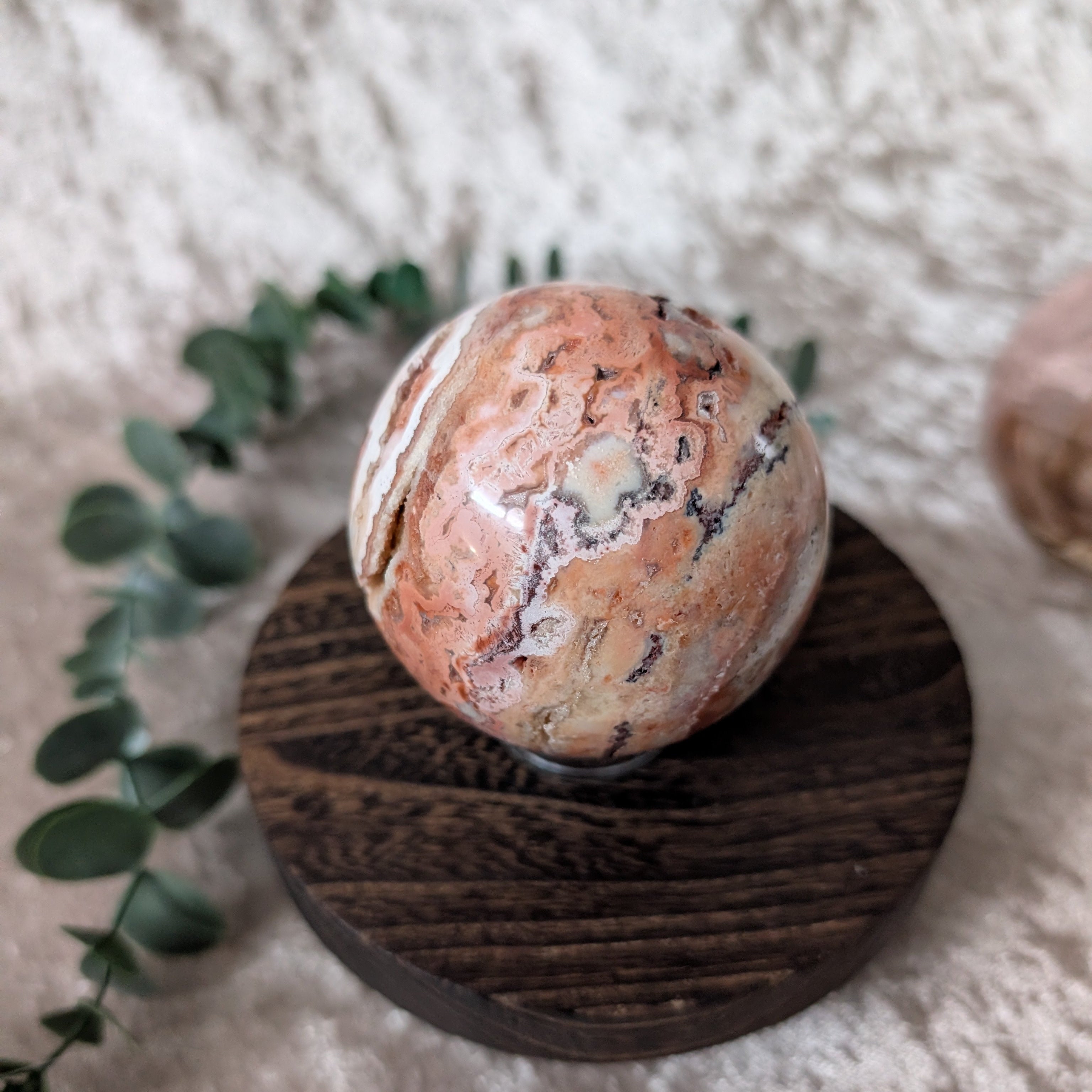 Crazy Lace Agate Sphere – Laughter Stone of Joy & Balance – Spellbound Crystal Boutique