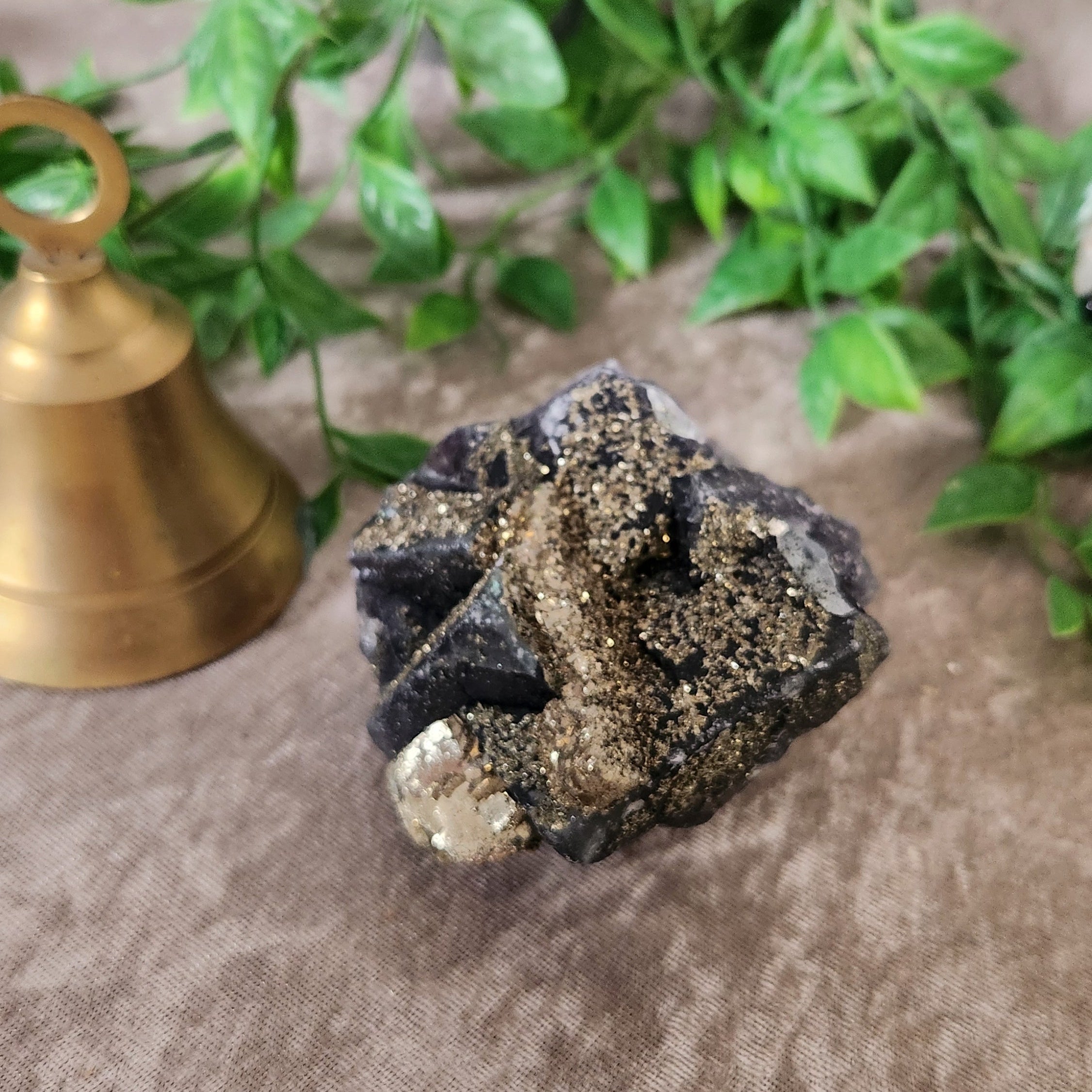 Fluorite with pyrite specimen uv reactive