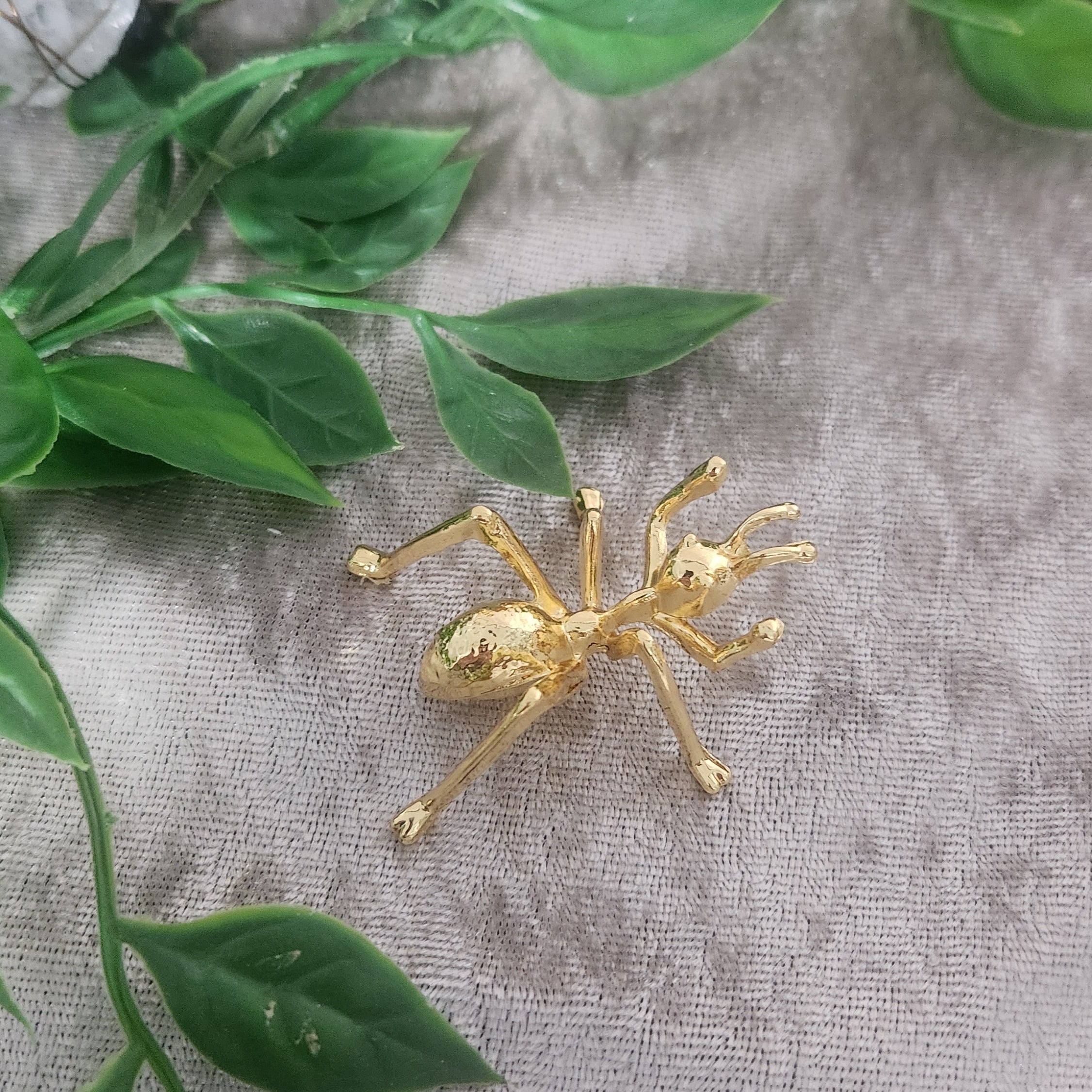 Gold boho decor ant sphere holder to use as crystal display 