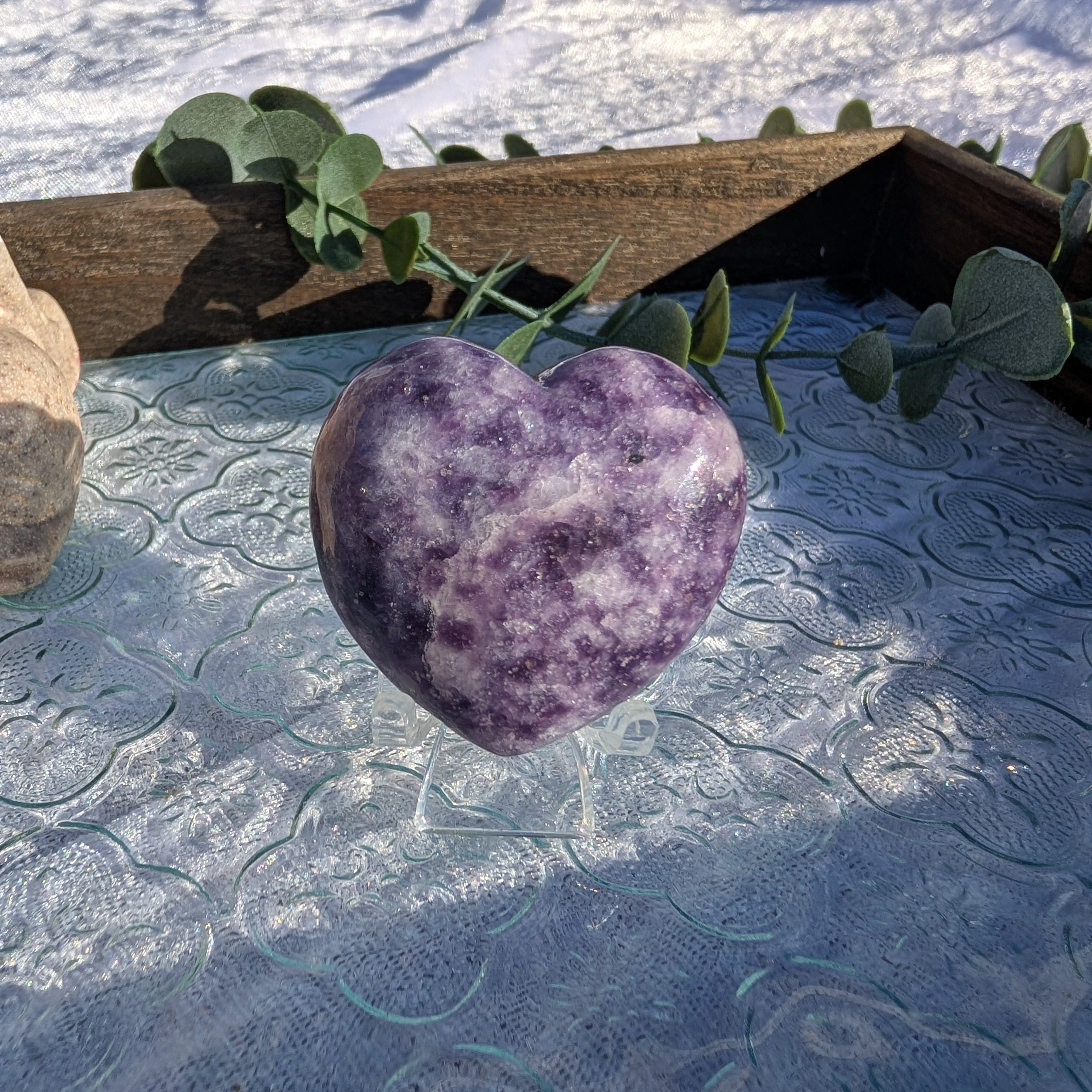 Lepidolite Heart Carvings - Crystal of Calm & Emotional Balance – Spellbound Crystal Boutique