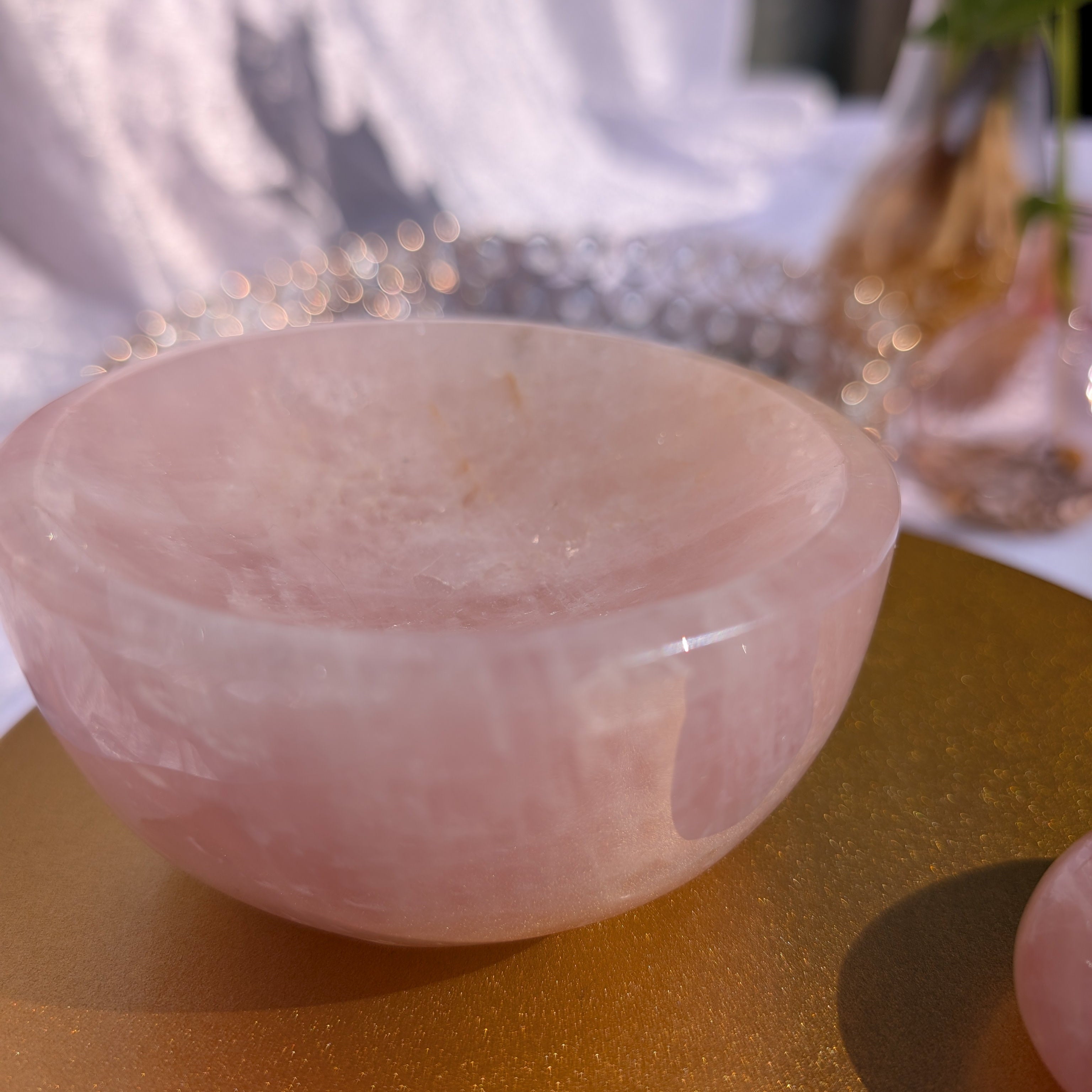 Rose Quartz Bowl – Crystal Gift of Love, Harmony & Boho Luxe Décor – Spellbound Crystal Boutique