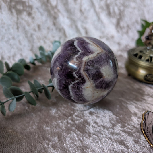 Chevron Amethyst Sphere – Stone of Spiritual Growth, Intuition & Protection – Spellbound Crystal Boutique