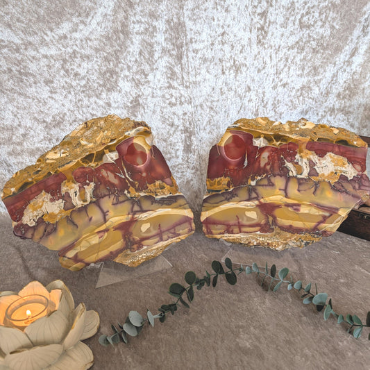 Mookaite Slabs Pair 5kg – Rare Sister Pieces for Strength, Grounding & Nurturing – Spellbound Crystal Boutique