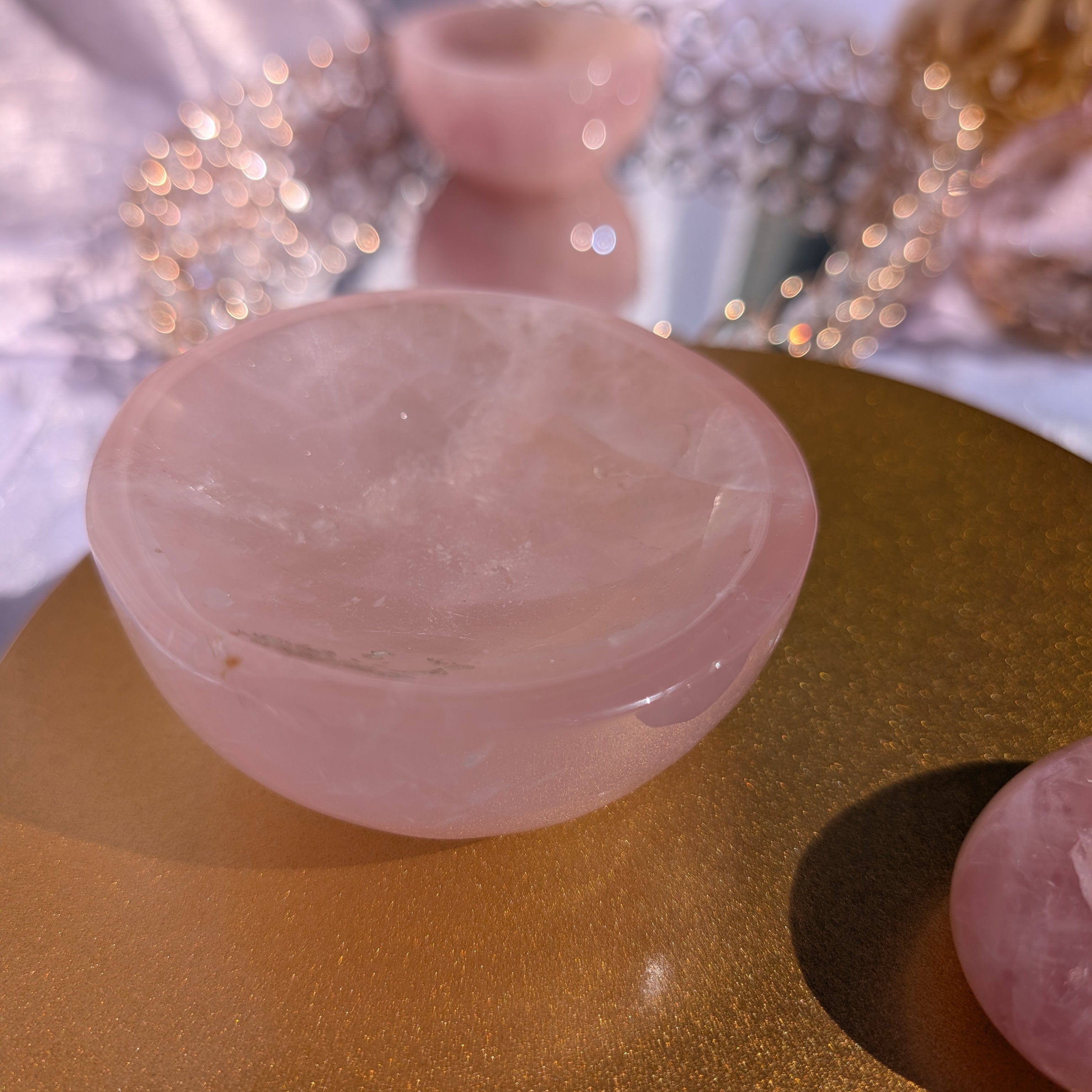 Rose Quartz Bowl – Crystal of Love, Compassion & Heart Healing – Spellbound Crystal Boutique
