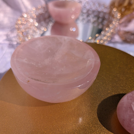 Rose Quartz Bowl – Crystal of Love, Compassion & Heart Healing – Spellbound Crystal Boutique