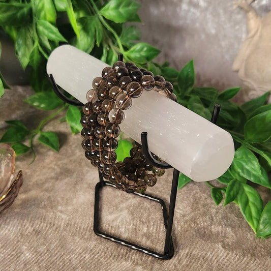 Grounding Smoky Quartz crystal bracelet designed for calm stability