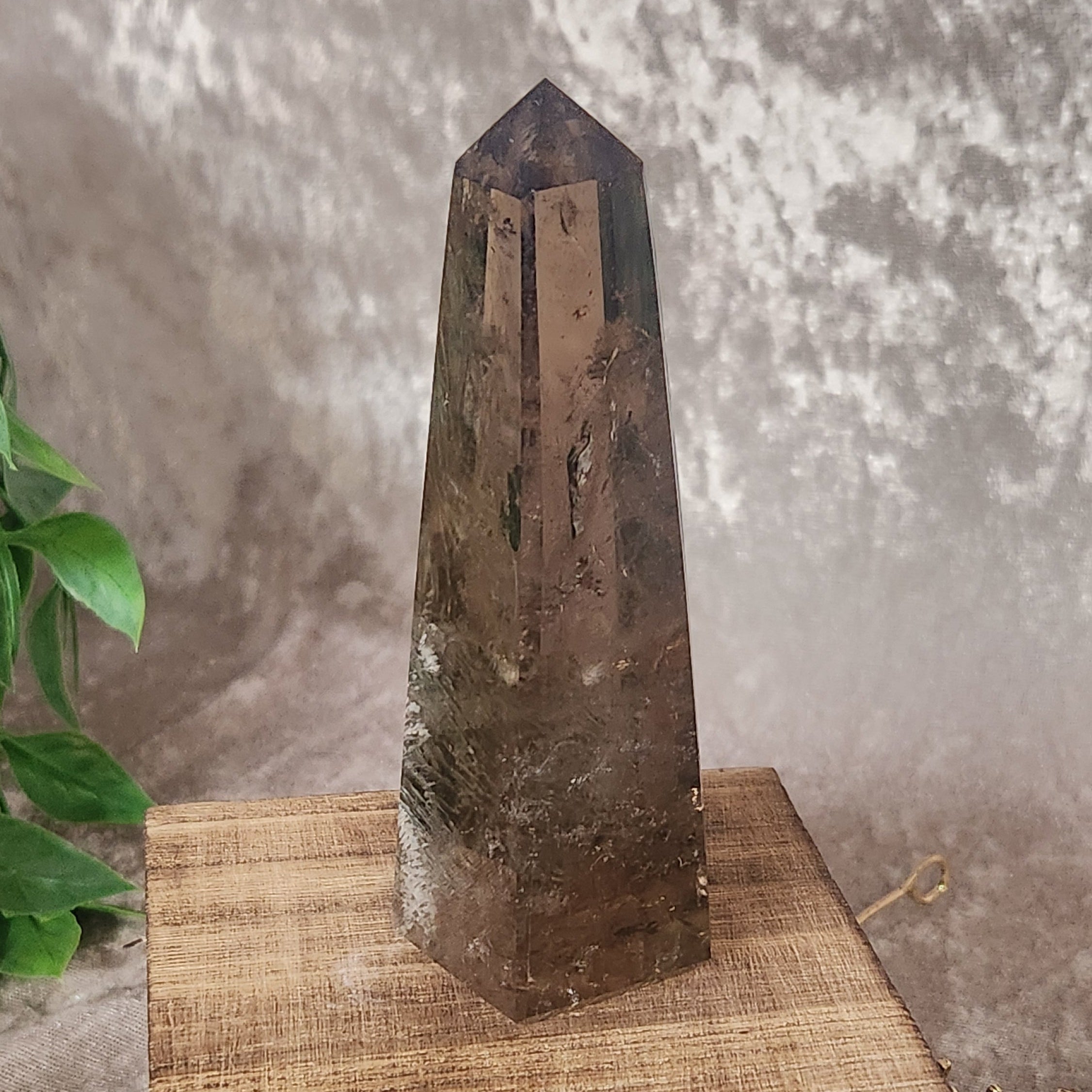 Smoky Quartz tower crystal for grounding and protection
