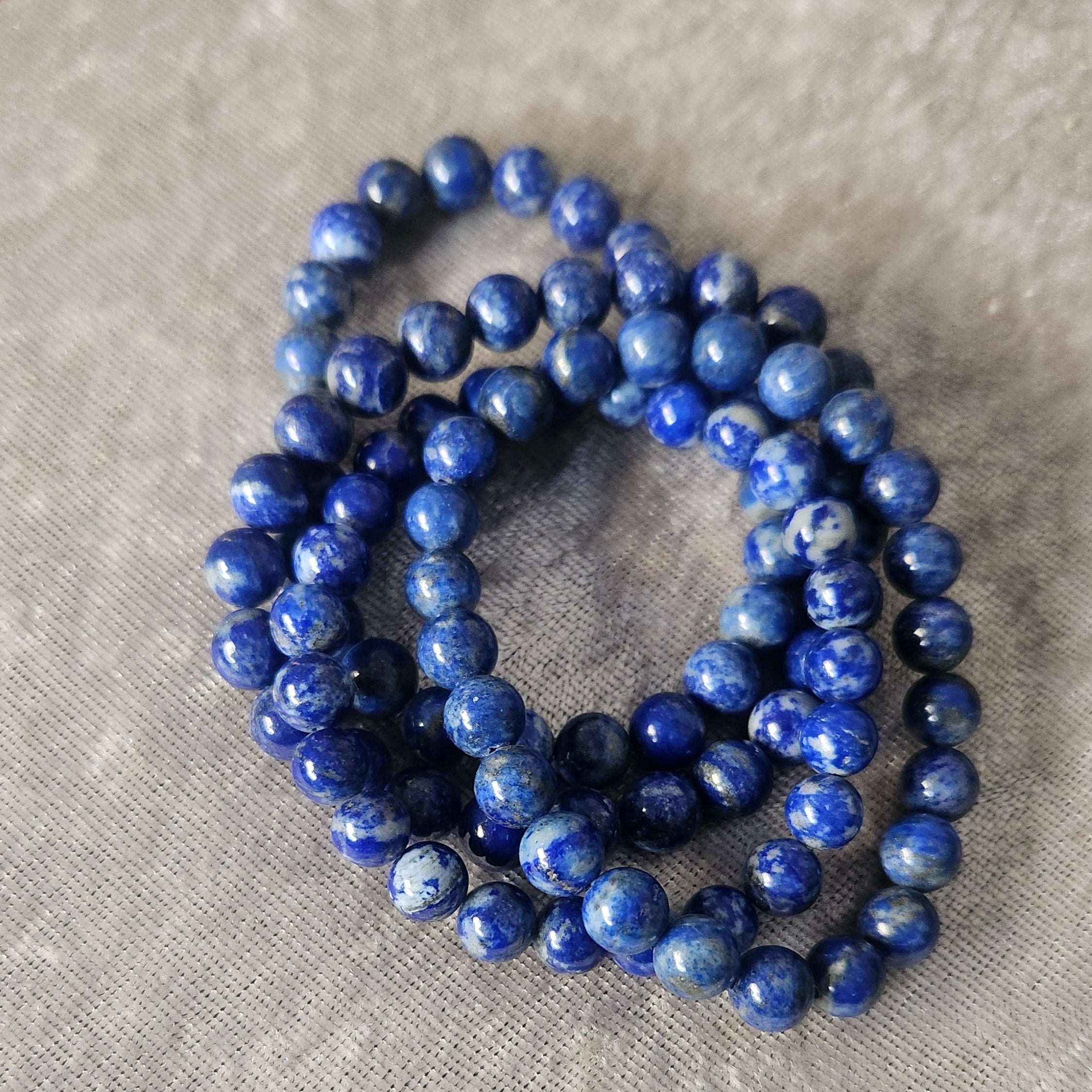 Natural Sodalite bracelet displayed on a neutral background