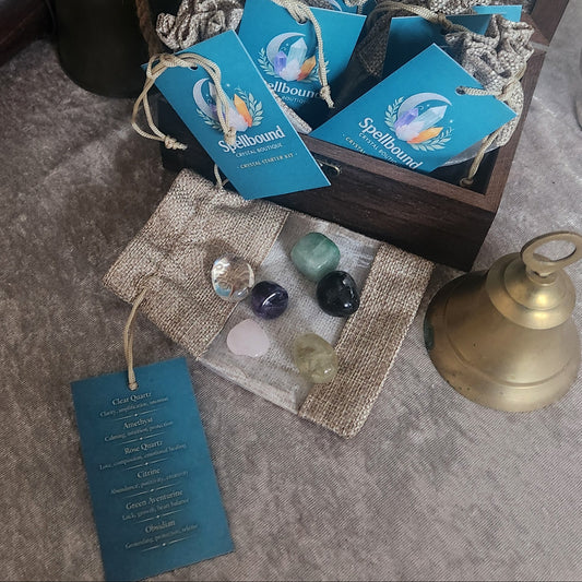 Healing crystal starter kit with mixed crystals for beginners, meditation and mindfulness crystal collection