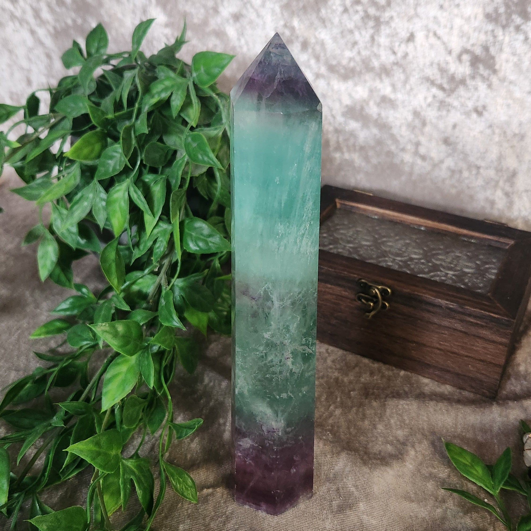 Boho Decor Fluorite Tower 818g from Spellbound Crystal Boutique 